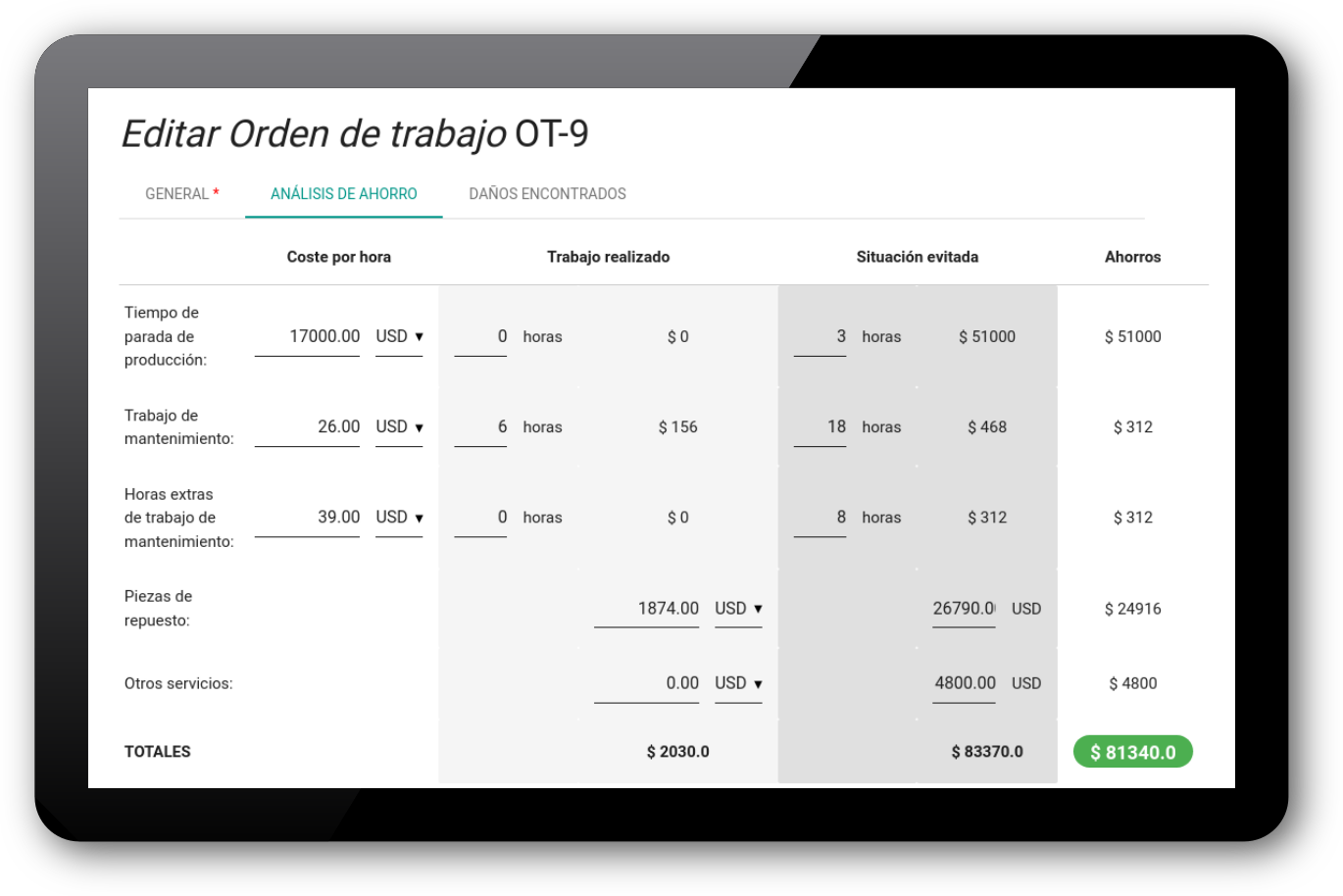 return on investment calculation screenshot